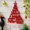 Деревянное красное рождественское дерево, настенное украшение, экспонат. Желаем вам веселого Рождества и счастливого Нового года | Предметы рождественских украшений
