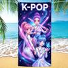Микрофибровое пляжное полотенце в стиле K-POP, легкое впитывающее полотенце для активного отдыха, путешествий, кемпинга