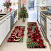 2PC Christmas Crystal Pile Home Decorative Carpet Kitchen Entryway Bathroom Non-Slip Machine Washable Carpet
