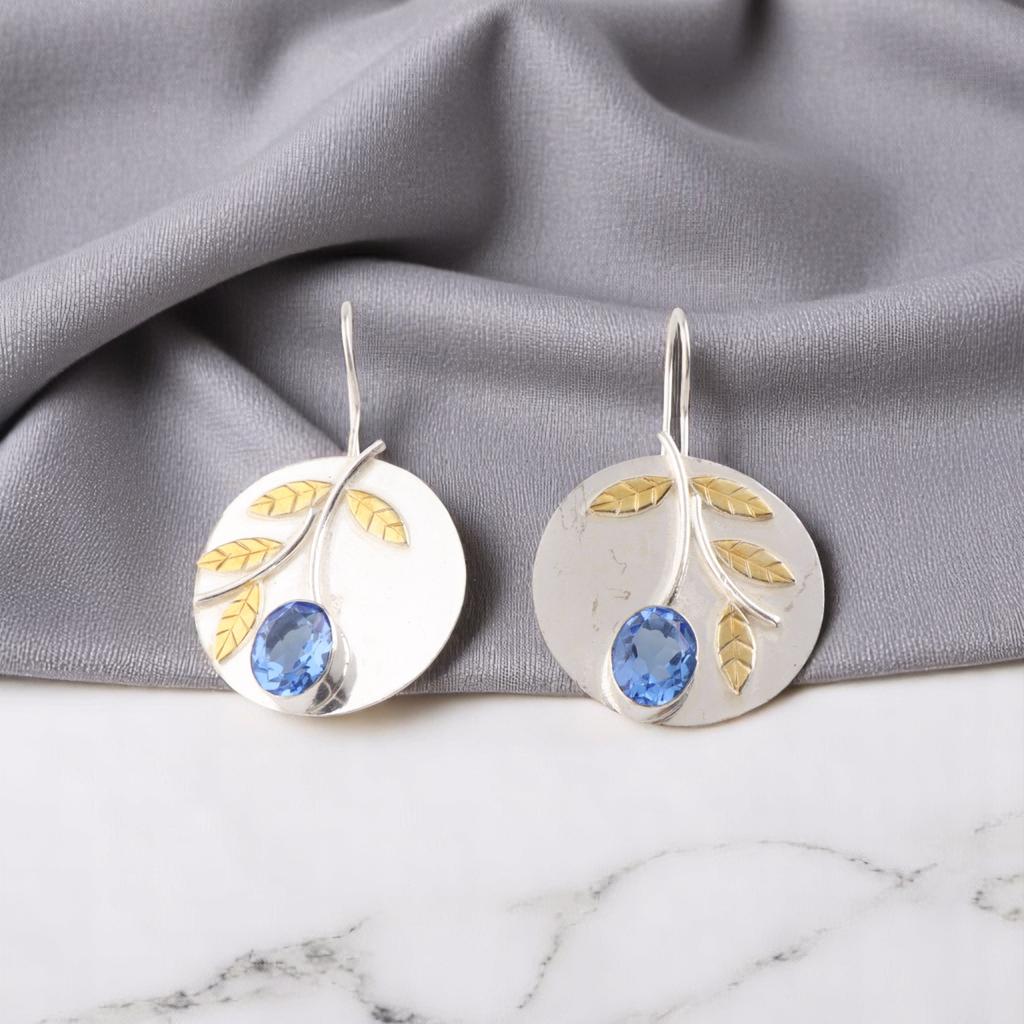 Tanzanite Gemstone 925 Sterling Silver Jewelry Handmade Earrings1.73" Women Gift EE-176-15