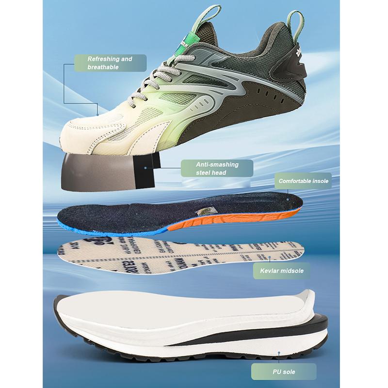 Steel Toe Safety Shoes Men Women Work Sneakers Puncture Proof Breathable Work Shoes Men Women Indestructible Shoes Industrial Safety Work Boots Male