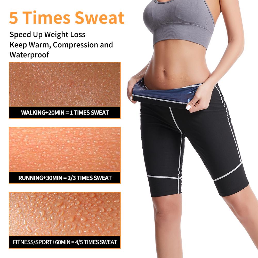 Женские спортивные шорты для сауны с карманами для тренировок Брюки для похудения Брюки для тренировок в тренажерном зале Брюки для тренировок Талия Cincher Thermo Body Shaper Леггинсы для бега