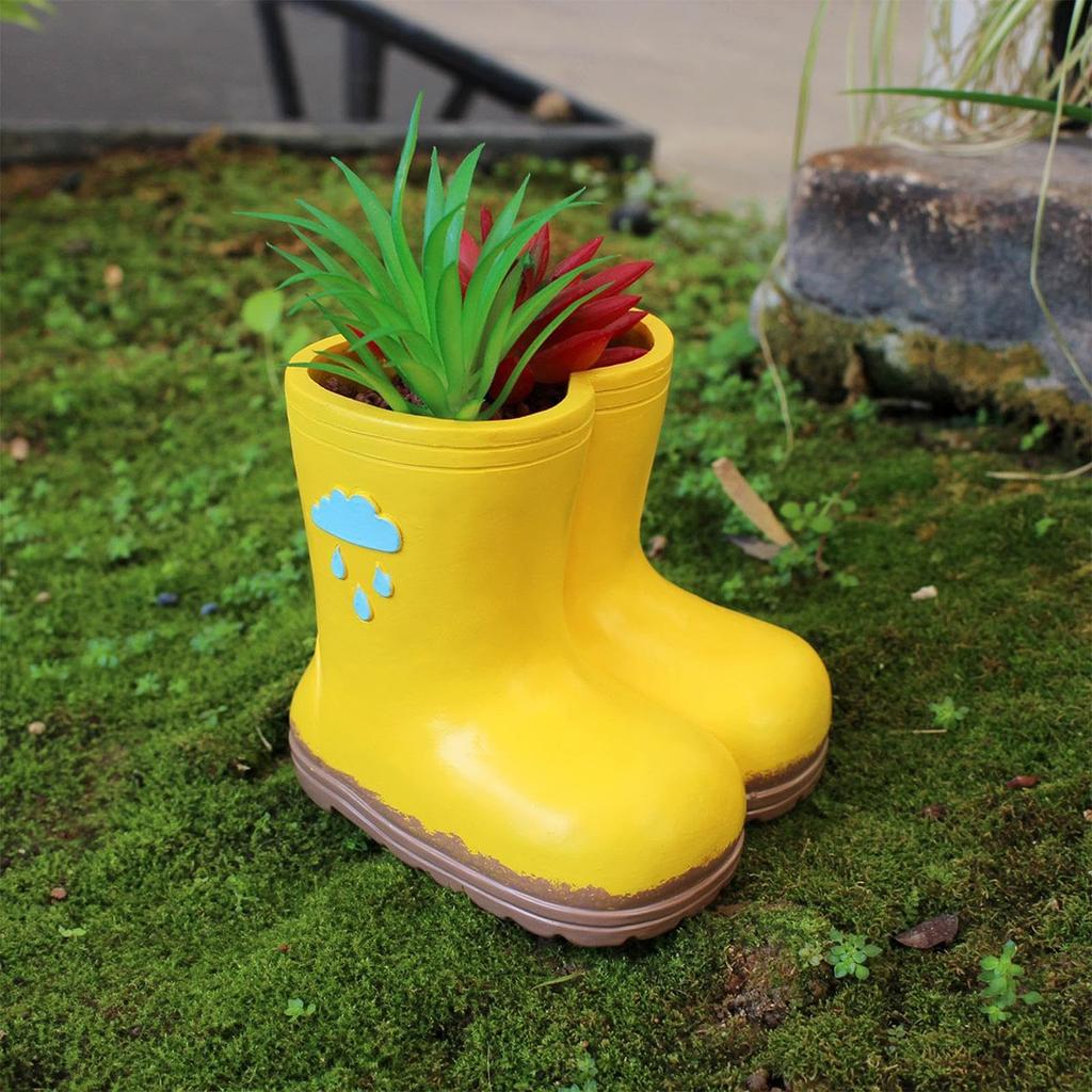 Резиновые сапоги Цветочный горшок Ретро Резиновые сапоги Контейнер для горшечных растений, Уличный и Морозостойкий, Сад на балконе Зеленое растение Цветочный горшок