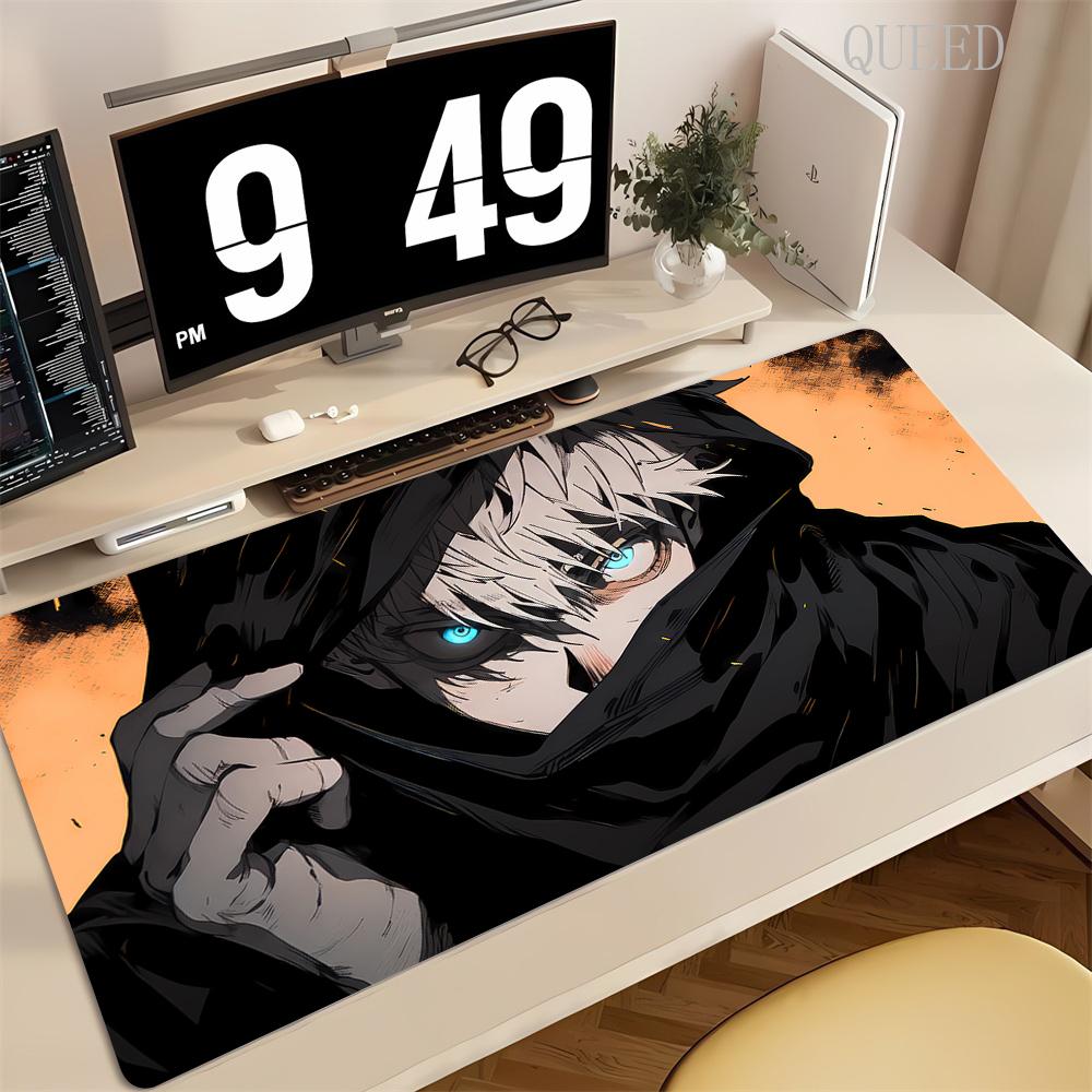 90x40 см Черный Аниме Jujutsu Kaisen Большой Коврик для Мыши Рёмен Сукуна XXL Коврики для Мыши Игровые Аксессуары для ПК Компьютера Нескользящий Коврик для Стола