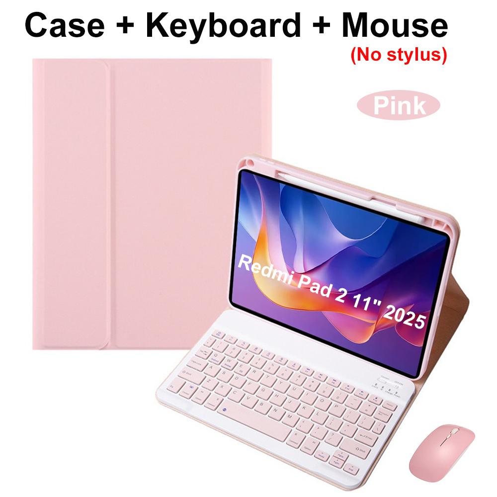 Чехол для Redmi Pad 2 11 дюймов, Чехол-клавиатура Bluetooth для Redmi Pad 2 11 дюймов, Магнитная защитная крышка-клавиатура