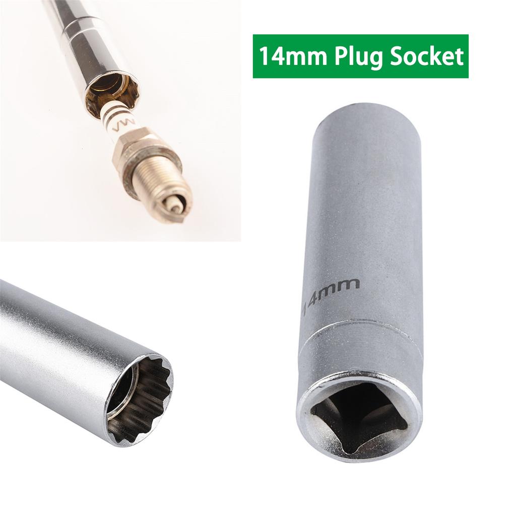 Магнитный свечной ключ 65 мм 3/8 14 мм Инструмент для снятия свечей зажигания Хром