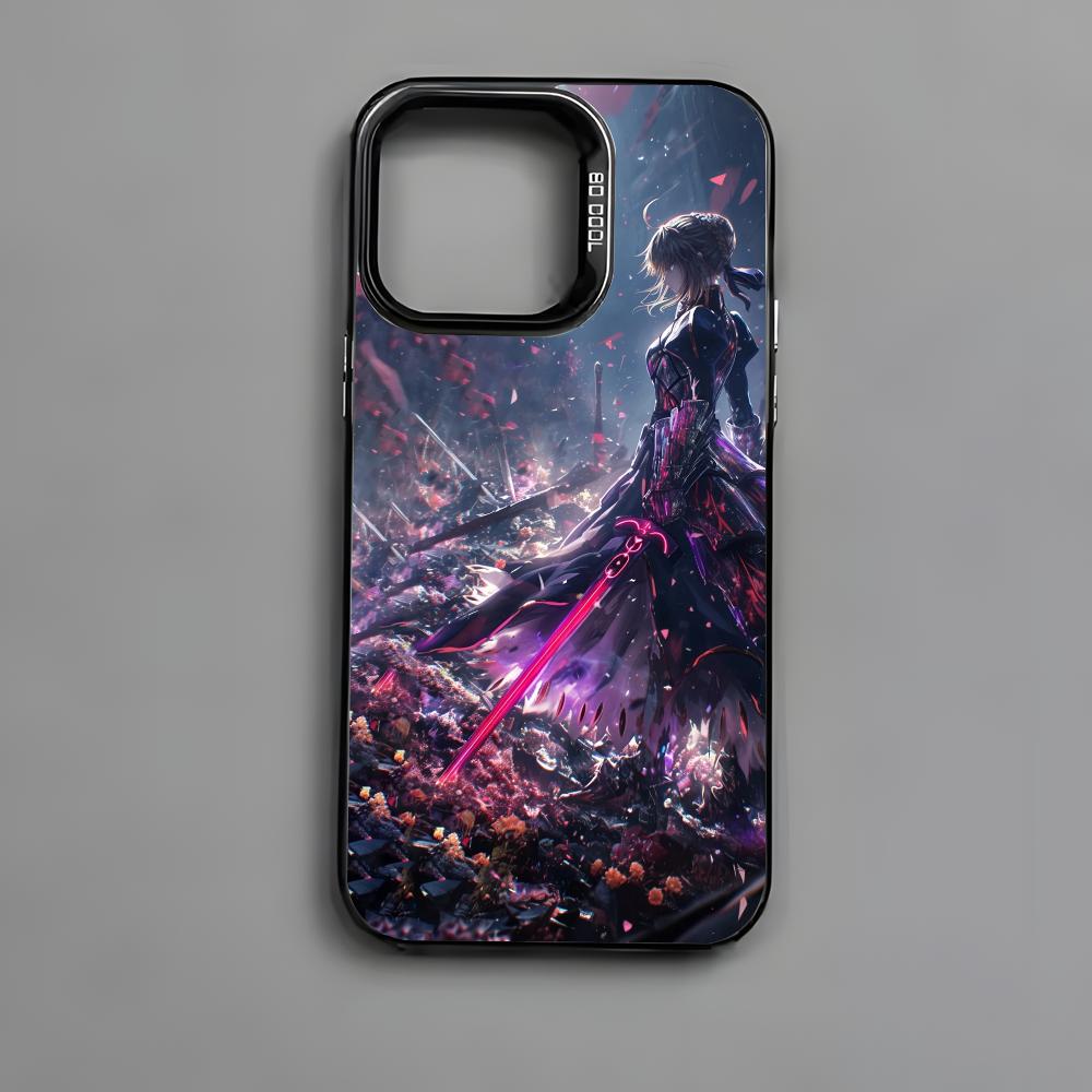 Чехол для телефона Fate Zero Stay Night S-Saber для iPhone 16 15 14 13 12 11 Pro Max Черный Матовый Разноцветный Лазерный Металлик Аврора