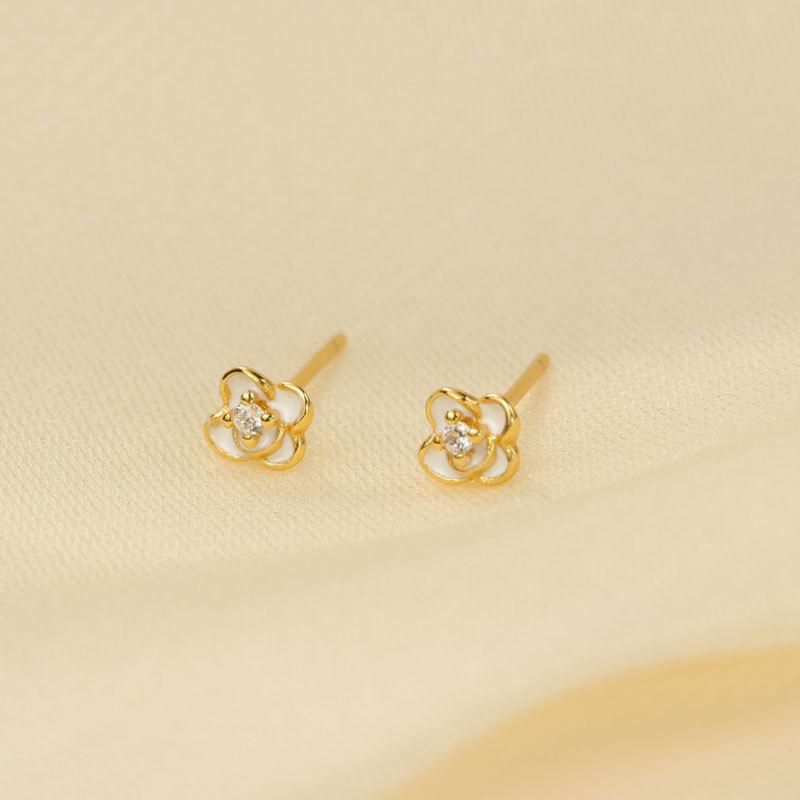 Серьги из свежих цветов Серьги с жасмином Серьги в стиле пайеток Легкая роскошь и элегантность Женский новый стиль