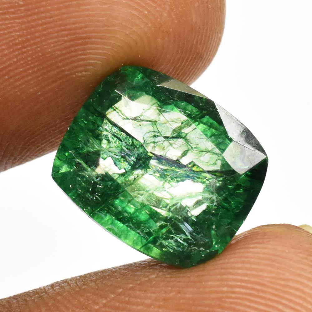 Natural Green Emerald Loose Gemstone Unique Cushion Cut 6.45 ct for Jewelry Making and Crafts