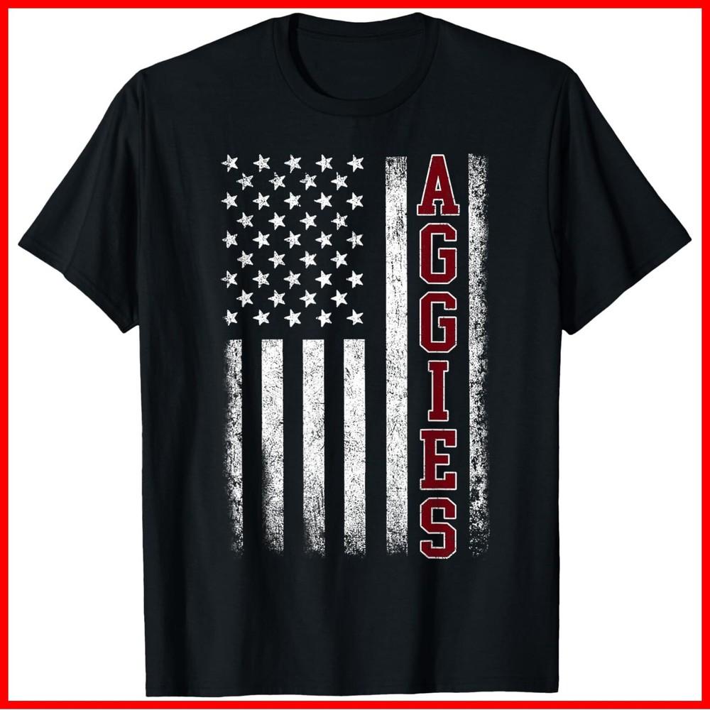 Retro Vintage Aggies Black Cotton T-Shirt Unisex T-Shirt