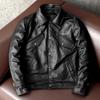 Мужская стильная повседневная кожаная куртка в корейском стиле, из натуральной телячьей кожи высшего качества, короткое пальто