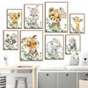 Nordic Poster Tiger Lion Leopard Rabbit Giraffe Zebra Elephant Cute Wall Art Print Canvas Painting Wall Pictures Kids Room Decor