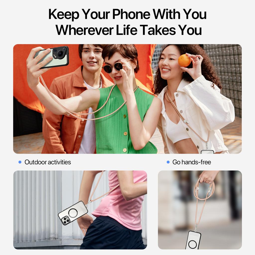 Серия DUX DUCIS PLAZ 146см Шнурок для телефона Полиэстеровый ремешок через плечо Шейный шнурок с язычком для крепления