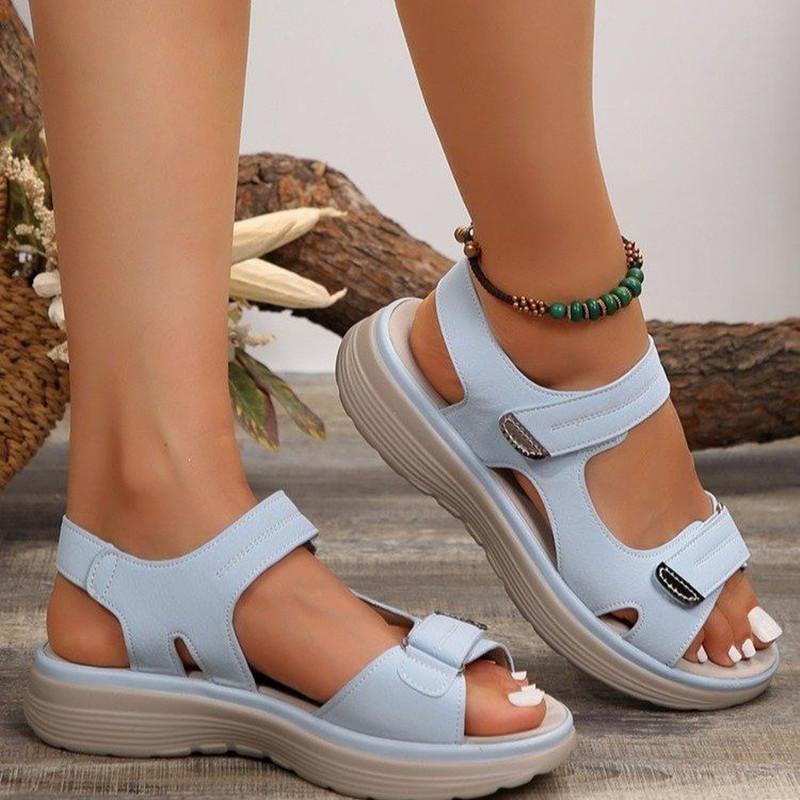 Spring and Summer Footwear Plus Size Fishmouth Women's Shoes with Wedges and Soft-soled Sandals