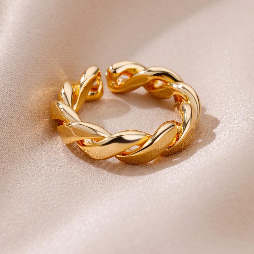 Кольца из нержавеющей стали для женщин с золотым покрытием, регулируемые парные кольца, новинка в аксессуарах, эстетичные, водонепроницаемые, с цирконом, anillos mujer