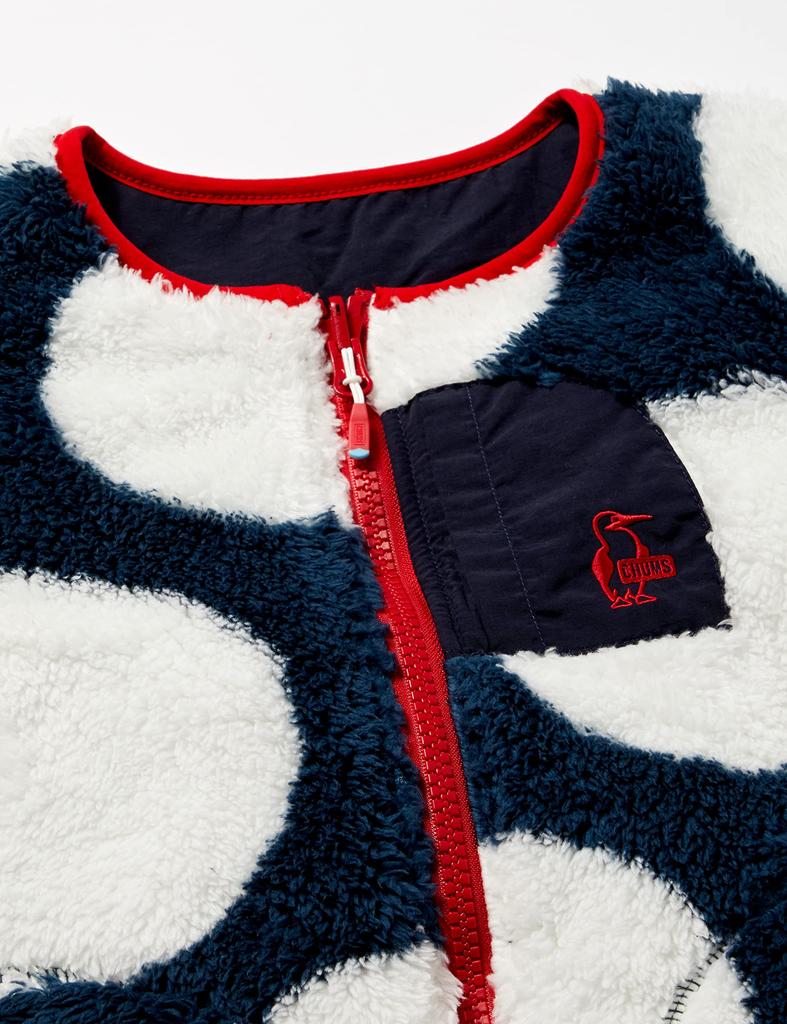 Мальчики Elmo флис двусторонний блузон морской стиль KM [Chums] пальто/куртка детский горошек/темно-синий