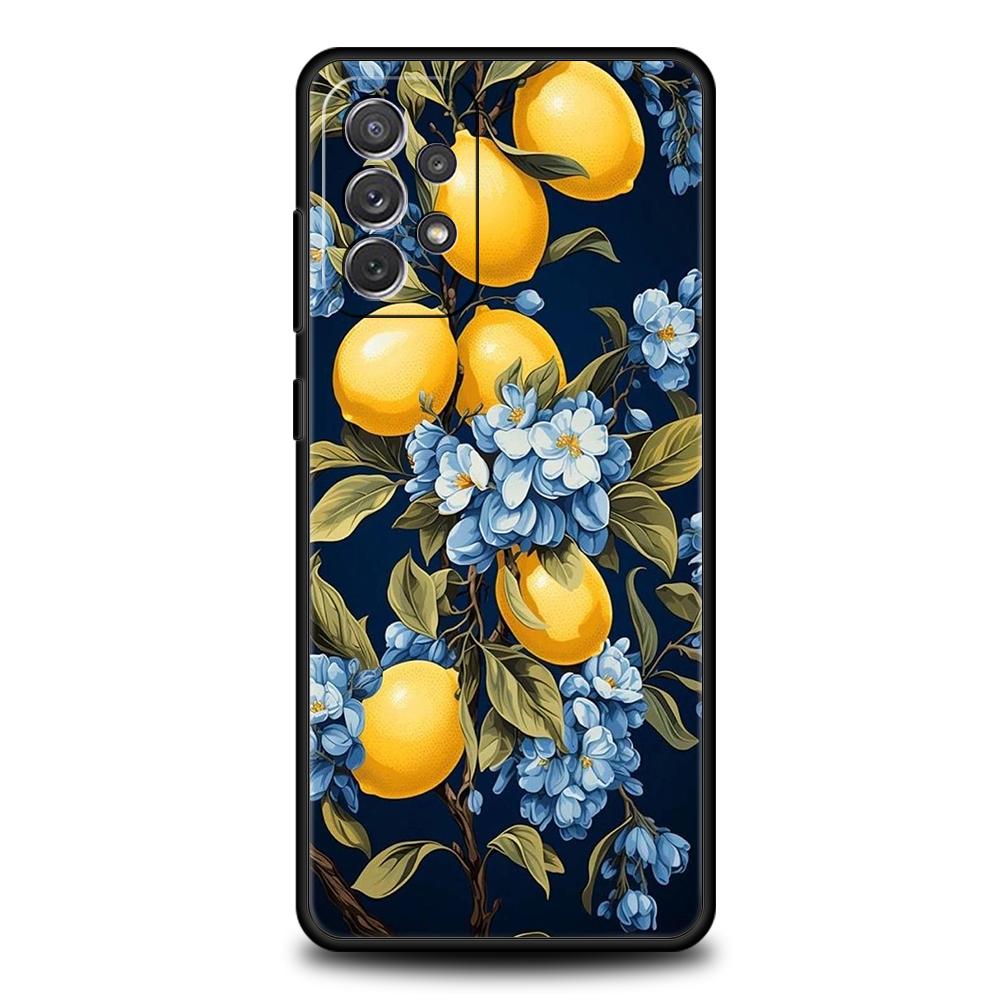 Ретро Фрукты лимон Чехол для телефона Для Samsung Galaxy A15 A13 A35 A55 A51 A71 A41 A31 A21S A03S A05 A12 A23 A25 A33 A53 A73 5G Чехол