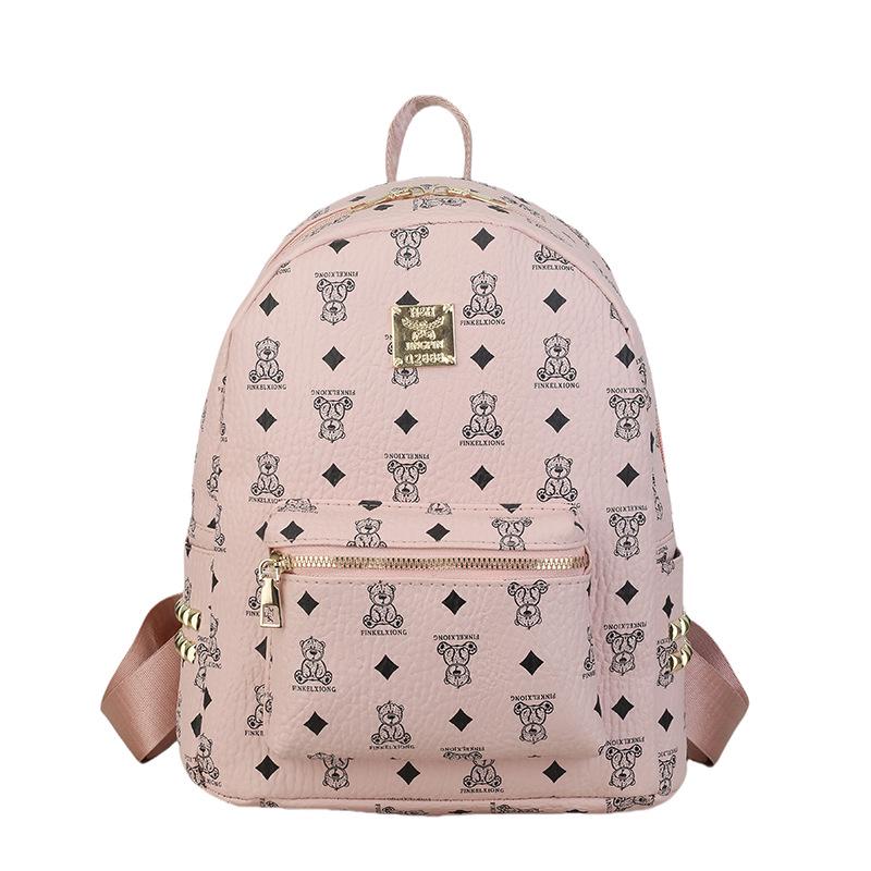 Рюкзак 2025 года с принтом ретро-плюшевого мишки - Женская школьная сумка большой вместимости