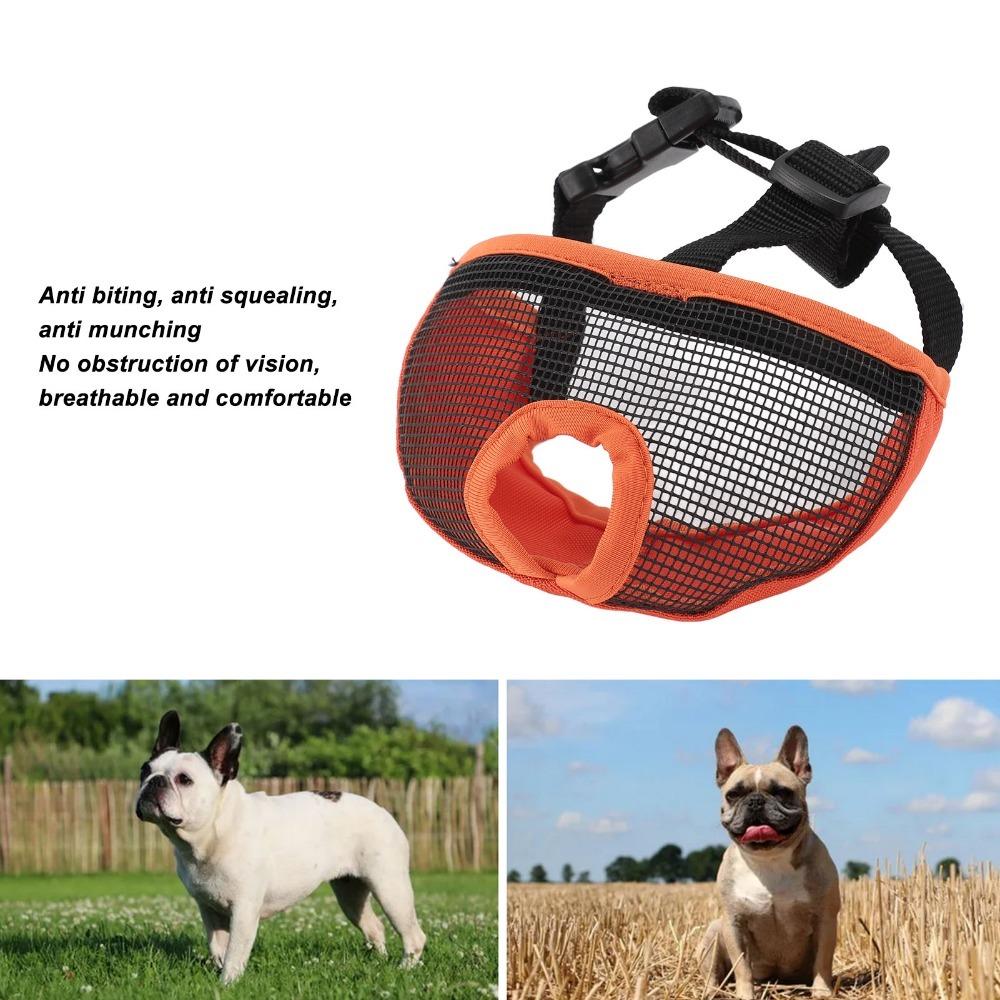 Breathable Dog Mouth Guard Adjustable Short Snout Dog Muzzle Snug Fit Flat Face Muzzle Lick Stop