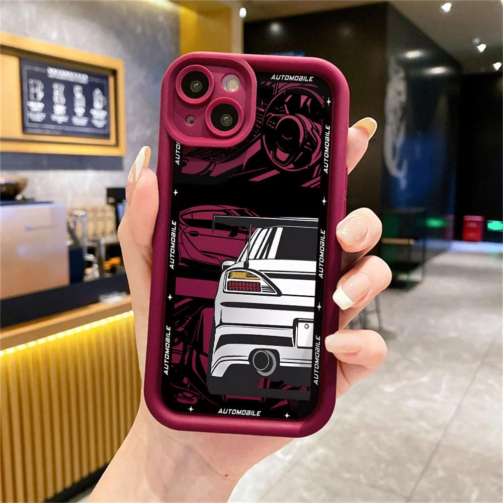 Крутой чехол для телефона автомобиля для iPhone 17 Air 16 e 15 14 13 12 11 Pro Max Plus Mini SE 2020 2022 Мягкая задняя крышка