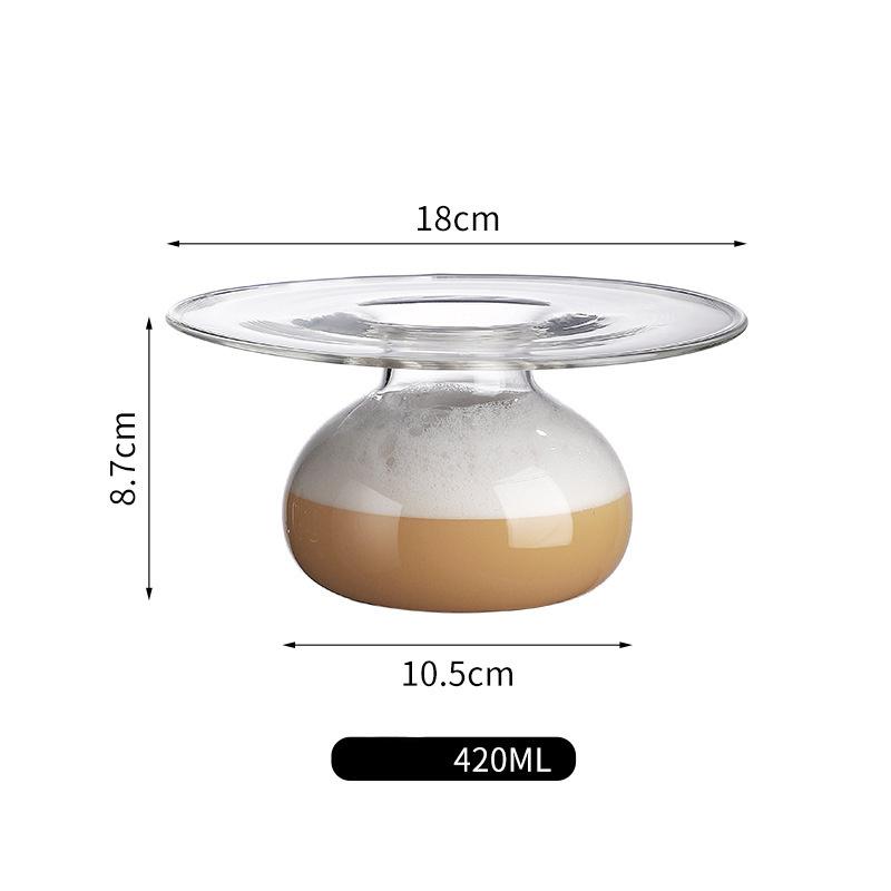 Creative UFO Cocktail Glass Bar Restaurant Glassware Tableware Flying Saucer Smoothie Juice Cup Japan Cuisine Dry Ice Art Plate