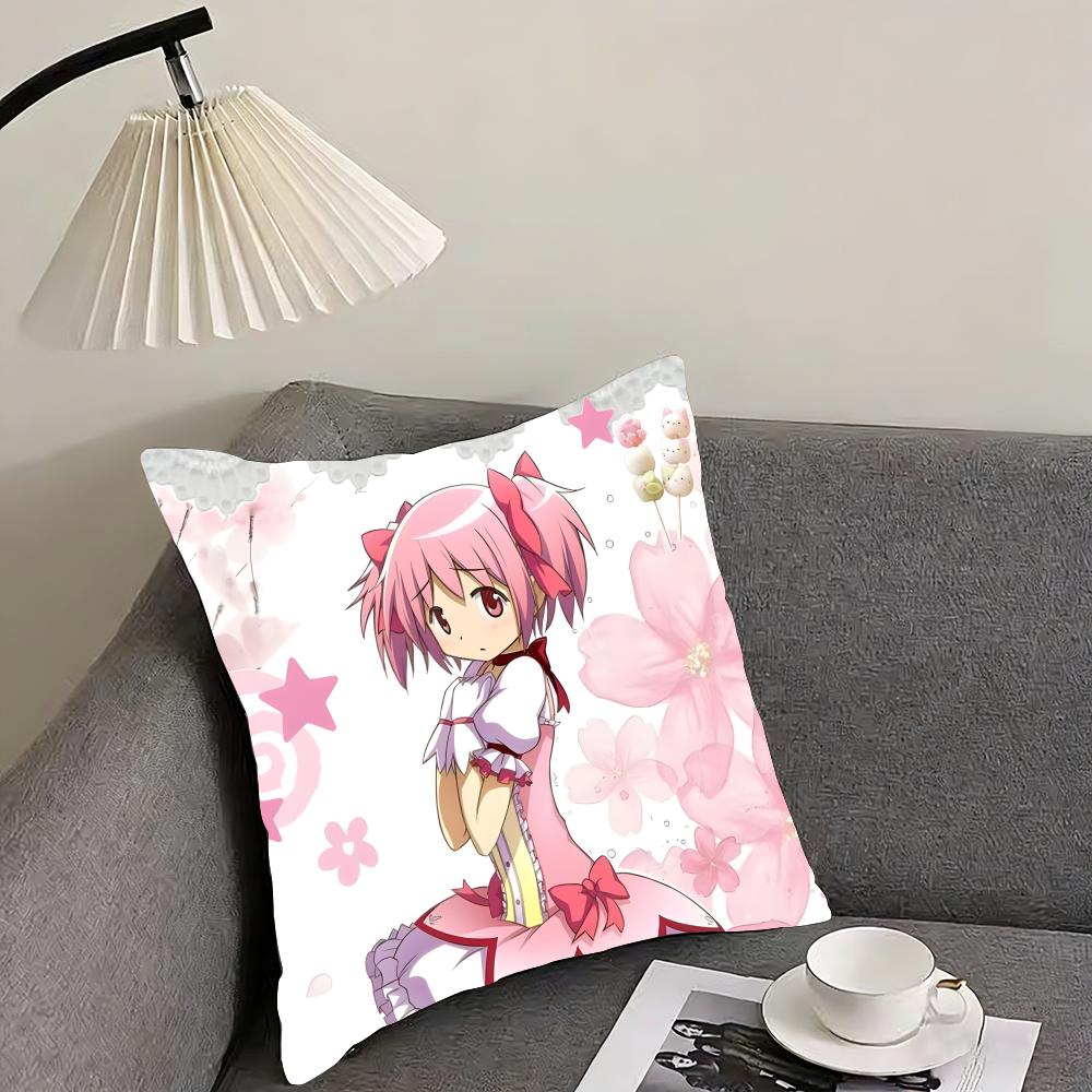 M-Madoka Magicaa Милая Наволочка Подушка Ультра Мягкая Кожевенная Ткань Облако Подобный Комфорт и Скрытая Молния