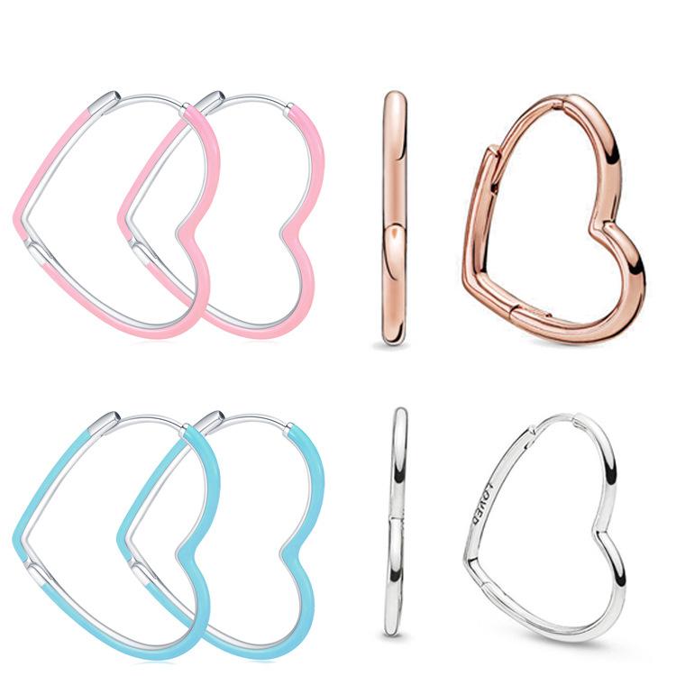 Серьги S925 White Copper New Silver Tide Playful Love Серьги из розового золота