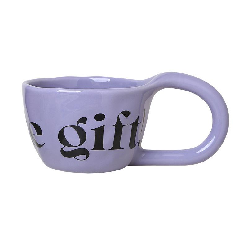 350 мл. Нестандартные кофейные чашки с английским алфавитом, керамическая кружка с большой ручкой, чашка для молока, овсянки, домашняя чашка для воды