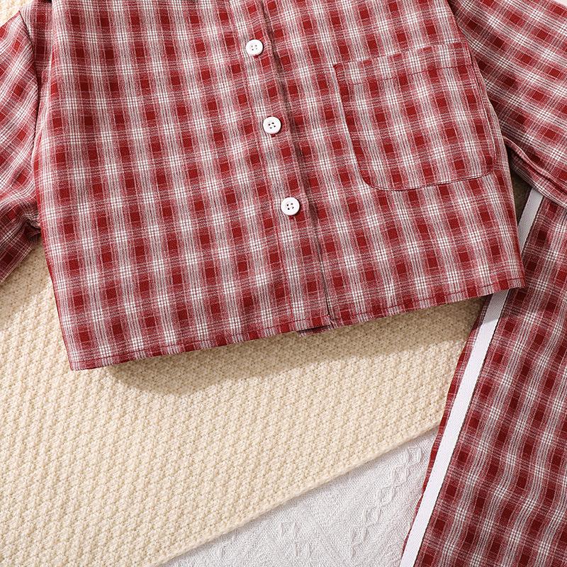 8-12Y Girls' Clothing Children's Spring/Autumn New Style V-Neck Long-Sleeved Top + Casual Trousers