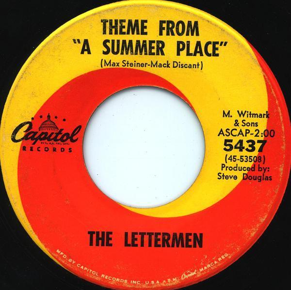 7-дюймовая пластинка LETTERMEN - Theme From "A Summer Place" / Seale 5437 Capitol Records 1965 США Поп Б/у
