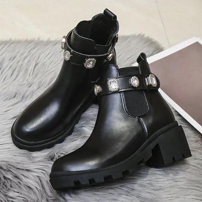 Новые женские ботильоны со стразами на платформе женские ботильоны весна-осень обувь для женщин плюс размер 43