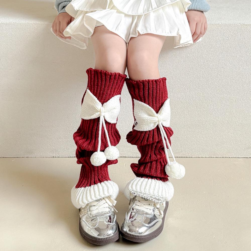 Ruffles Warm Leg Cover Bow Children's Long Socks Kawaii Leg Warmers Socks Y2k Girls
