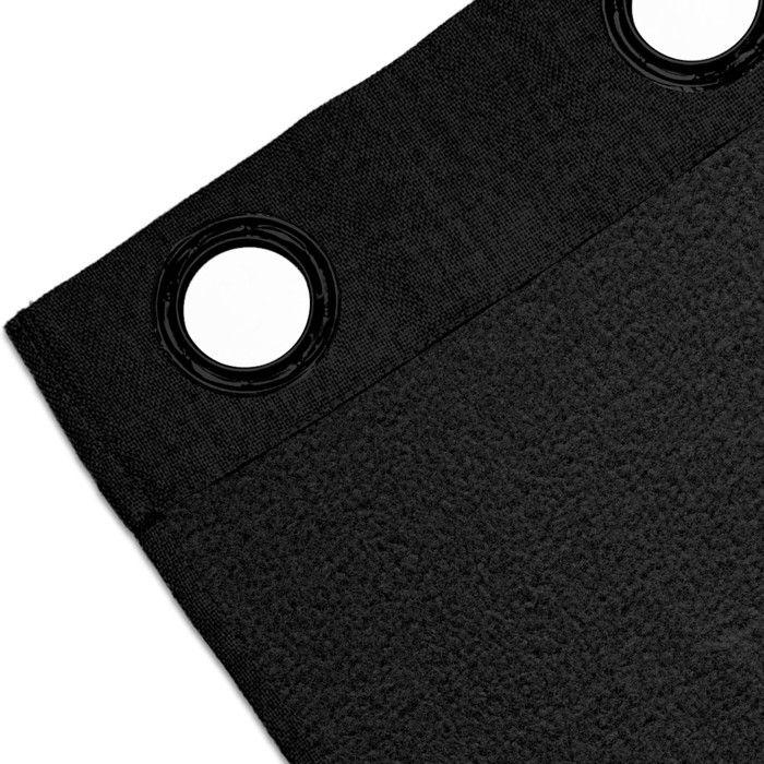 Insulating and 100% Blackout Eyelet Curtain 135x180 Cm ECLIPSE Black, by Soleil D'ocre