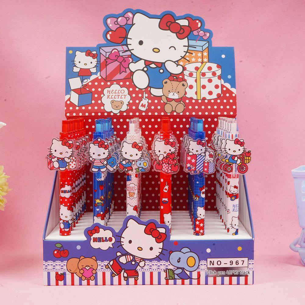 Акриловая ручка-стикер Hello Kitty с быстрым высыханием: Гладкая шариковая ручка-клик для студентов