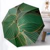 1 шт. Зонт-трость с рисунком листьев, автоматическое открытие/закрытие, компактный складной зонт, всесезонный портативный зонт для женщин/мужчин F1124254