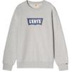 Levis Деним Серия Wanderer FW24 Принт лого Рубчатый свитшот с круглым вырезом Свободный с длинным рукавом Мужской свитшот Серый 0018N-0001