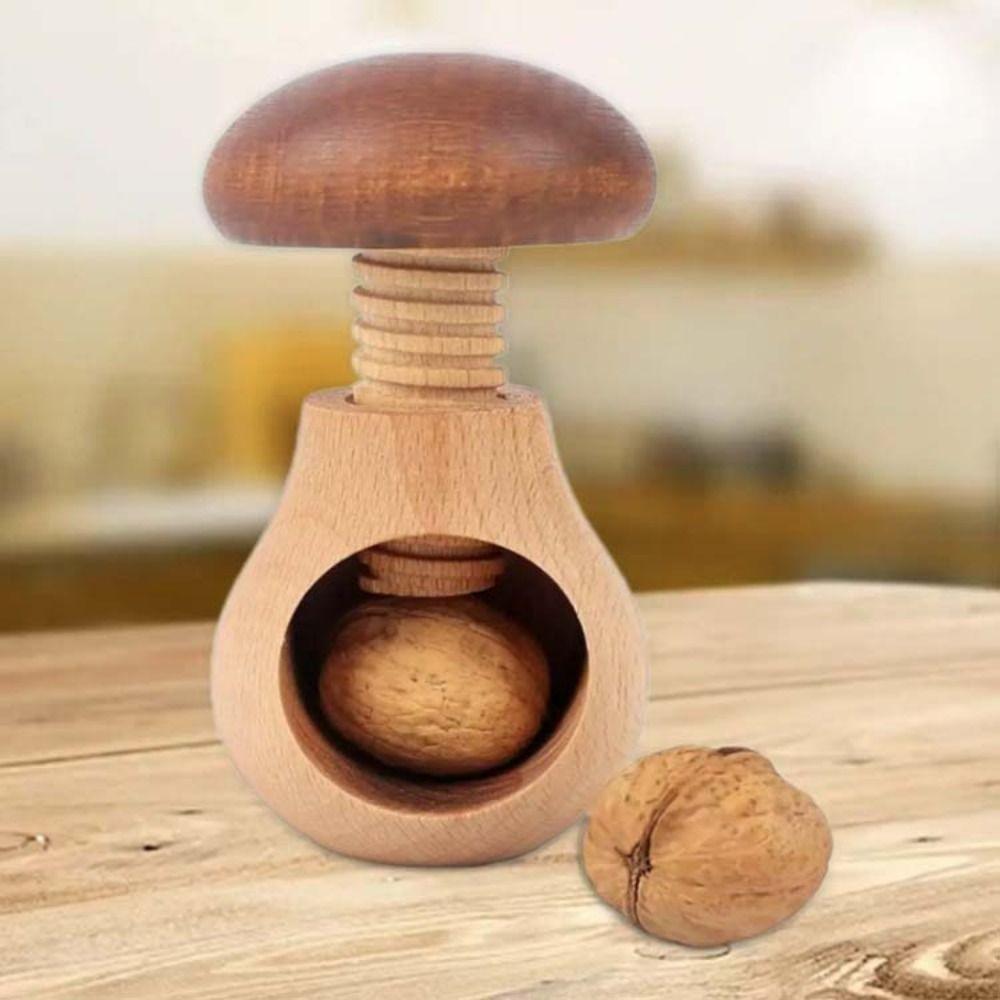 Manual Walnuts Cracker Wooden Walnut Sheller Retro Mushroom Nutcracker  Almond