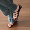 Slope Heel Leopard Print Beautiful Small Cool Slippers Fairy Shoes 2025 New Summer Wear High Heel Temperament Sandals