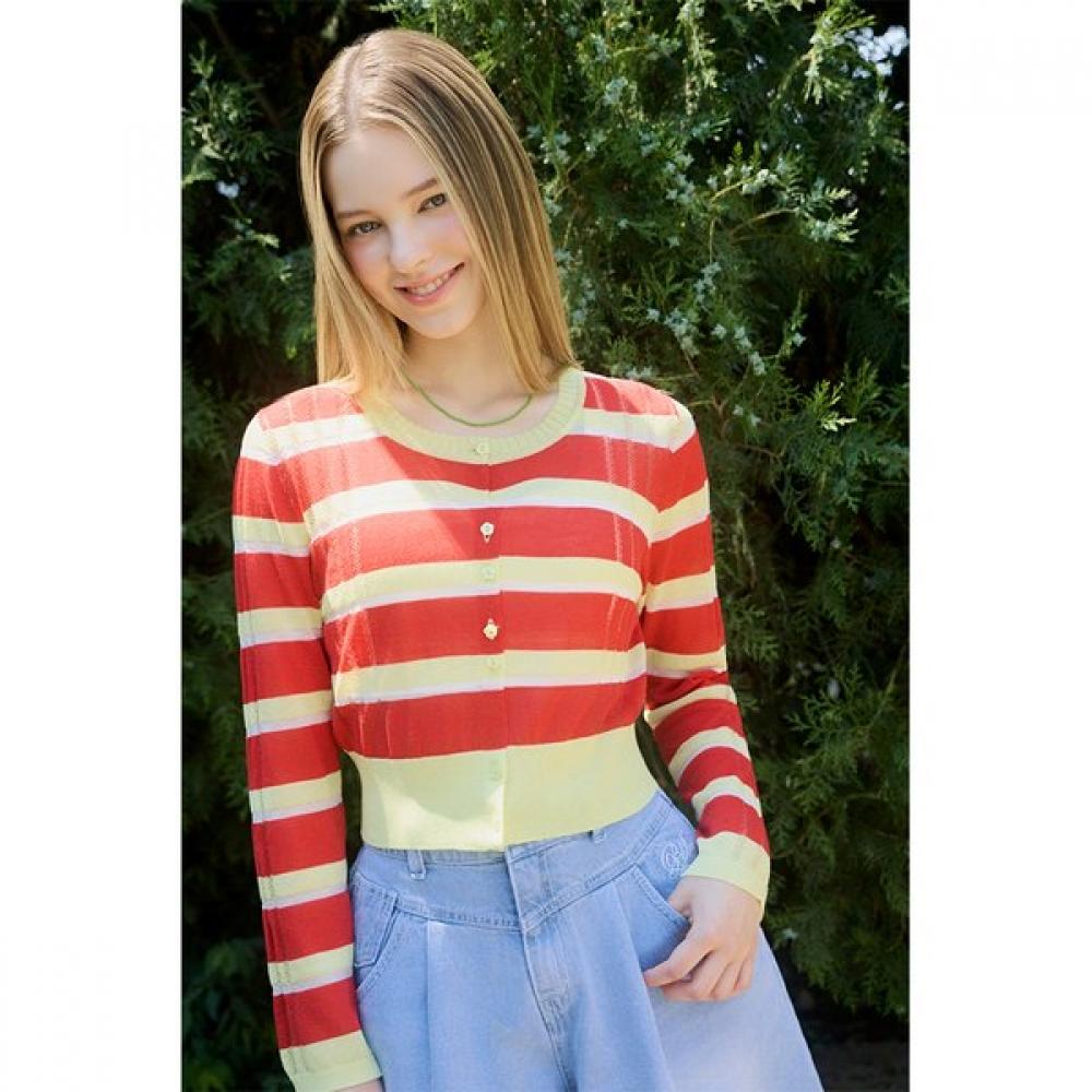 Gnarly Color Stripe Knit Cardigan Es2okg05