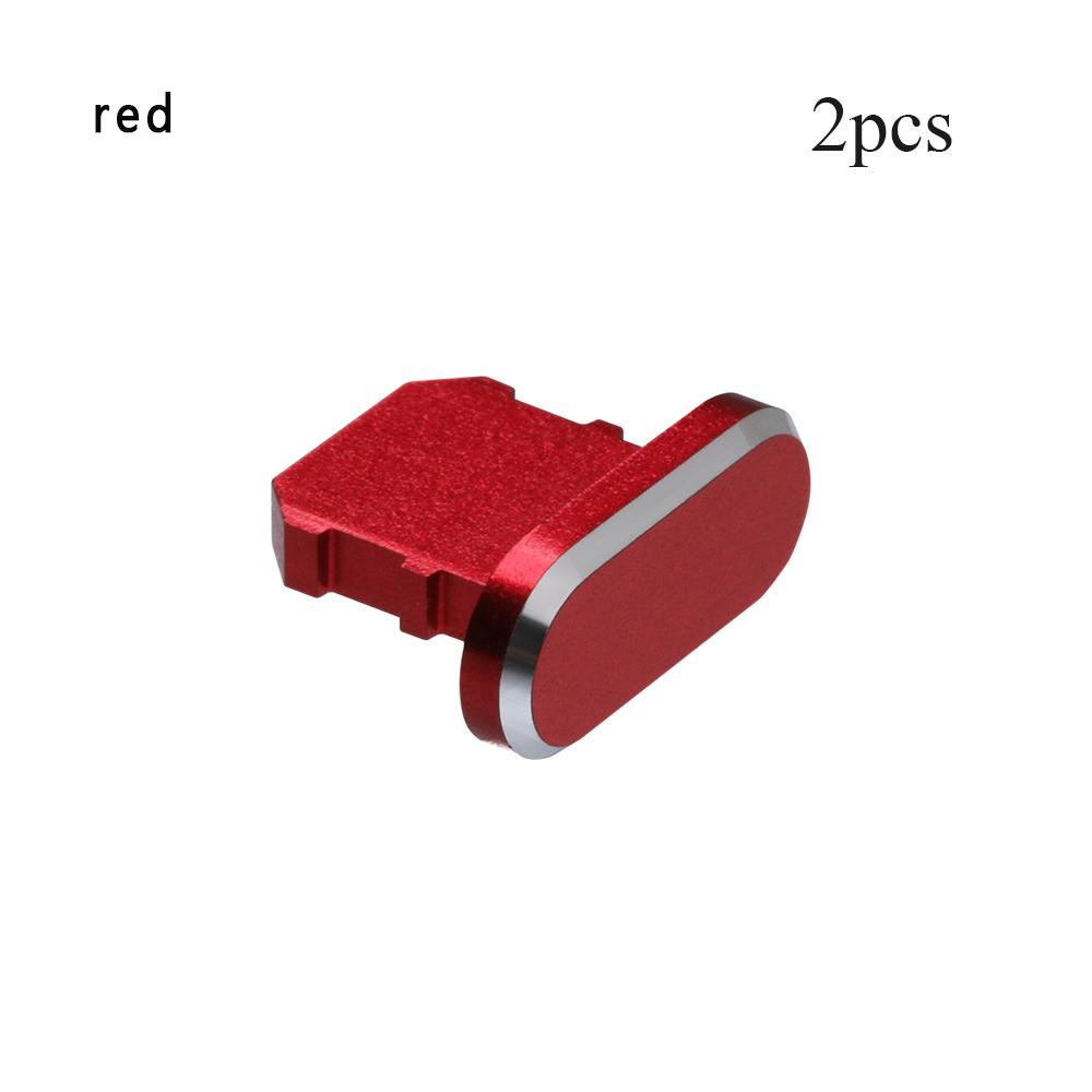 2pcs Portable Aluminium Alloy Phone Accessories Dock Anti Dust Plug Port Cap Metal Stopper