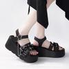 2025 НОВЫЕ Модные Сандалии на Платформе Женские Горячо продаваемые Летние Туфли Женские Толстая Подошва Клиновидный Каблук Сандалии-Гладиаторы