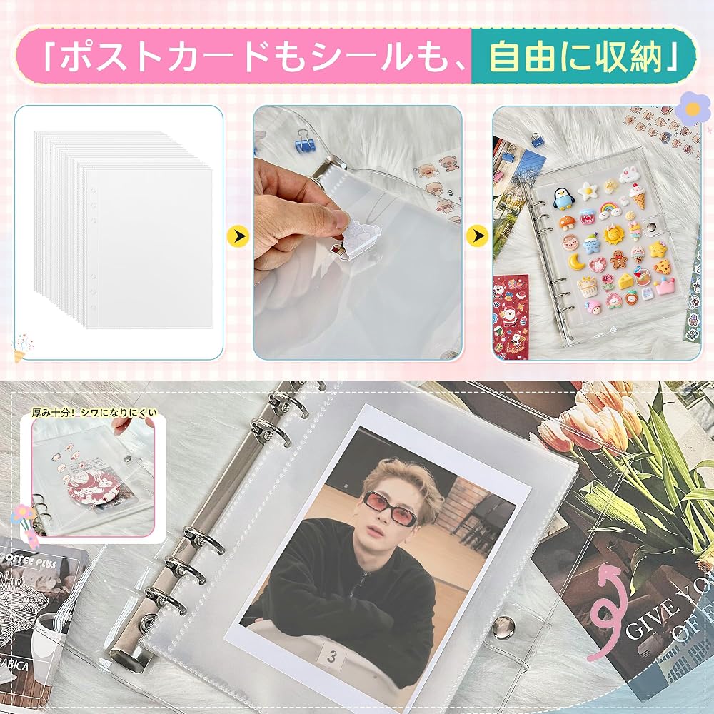 Topmvp A6 Transparent Sticker Album with 20 Removable Sticker Sheets