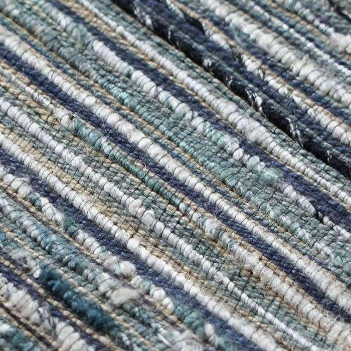 Tapis salon tressé fausse soie, chanvre, laine gris clair 120x180