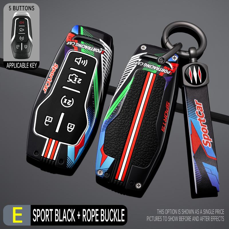 Interior Mouldings Zinc Alloy Car Key Case Cover Shell For Ford Fusion Mondeo Mustang F-150 Explorer Edge 2015 2016 2017 2018 Pr