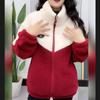 Women Jacket Colored Thickened Lamb Fleece Long Sleeve Mid Length Overcoat Warm Quilted Autumn Winter Overgarmen