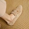 Fashion Suede Loafers Women Slip-On Butterfly Knot Flats Shoes Genuine Leather Ballets Flats Shoes for Women Moccasins Leather Shoes