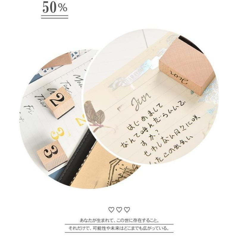 DIY Week Month Wooden Log Rubber Stamp Set