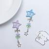 Blue/Purple Star Shape Hairpin for Girls Cute Sweet Style Charm Hair Barrettes with Flower Pendant for Photography
