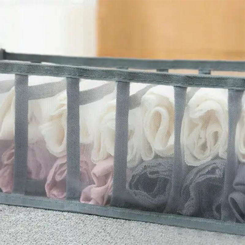 6/7/11 сеток складной органайзер для нижнего белья и носков с разделителями коробка для хранения одежды дышащая сетчатая сумка для гардероба