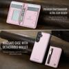 For Samsung Galaxy S26 Case JEEHOOD J12 Magnetic Detachable Zipper Wallet Kickstand Leather Back Cover Compatible with MagSafe
